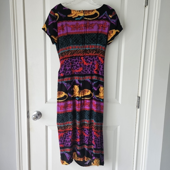 The Jessica Vintage Wrap Dress Colorful Patterned - Picture 5 of 7